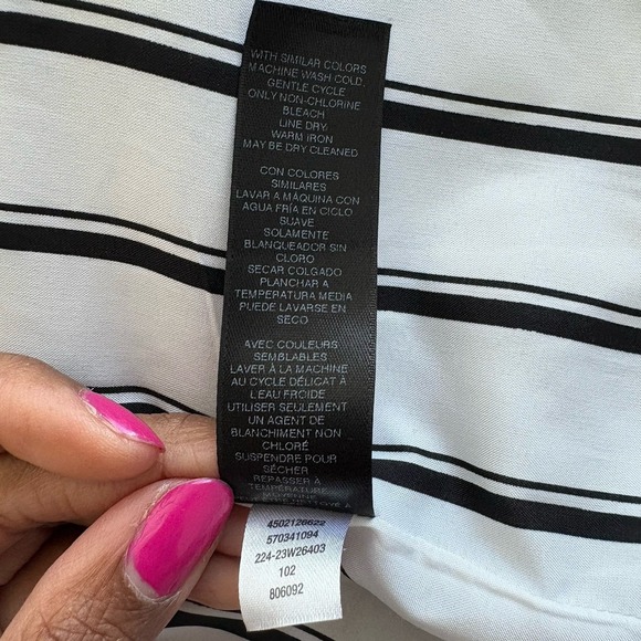 WHBM Womens Blazer Jacket Size 8 Black White Stand Collar Long Sleeve Career - Picture 11 of 15